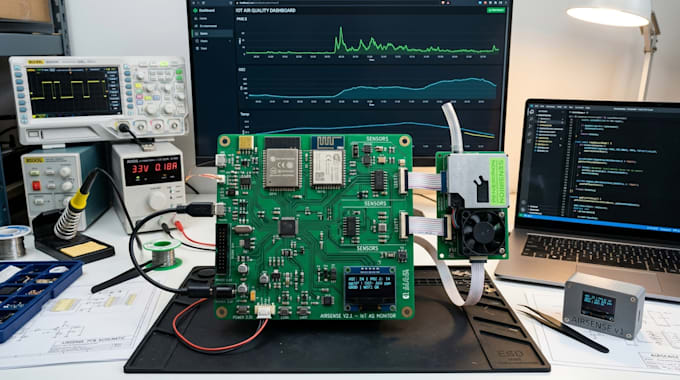 design custom pcb, iot devices, air quality and embedded systems
