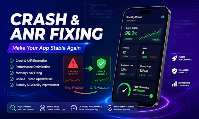 fix android app bugs, crashes, anrs and improve performance