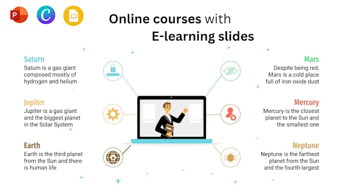 design online course elearning presentation slides for coaches on google slides