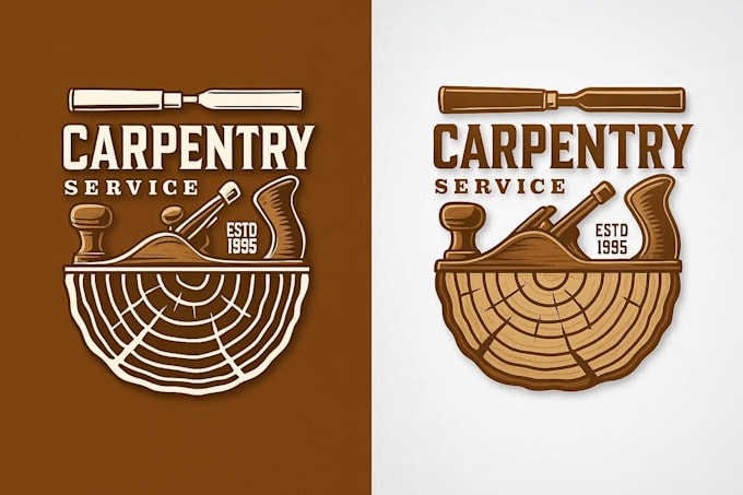 design carpentry woodwork and wood craft logo
