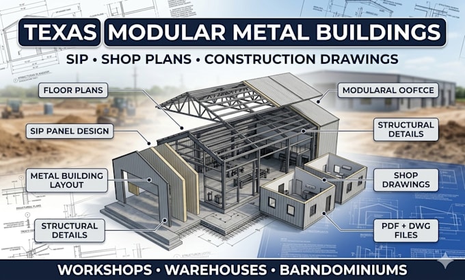 S6c Building Layout Design modern texas modular metal building layout sip shop construction ...