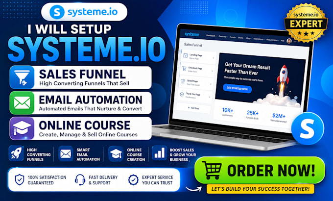 setup systeme io sales funnel systeme io email automation systeme io course