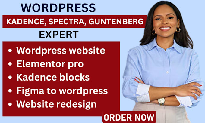 design wordpress website with elementorpro kadence gutenberg  figma to wordpress