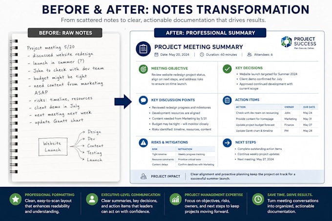 organize and summarize meeting notes