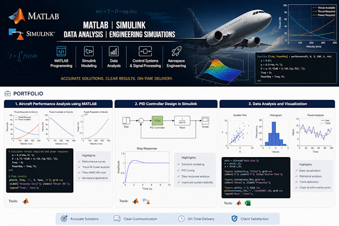 do python data analysis and matlab engineering simulation