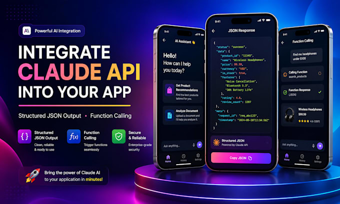 integrate claude API into your app with structured json output, function calling