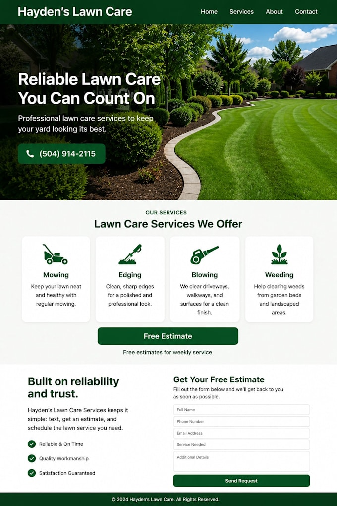 build a professional website for your small business