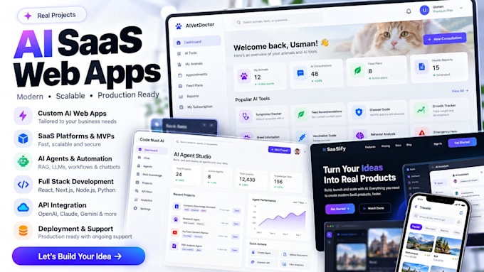 build custom ai web apps, saas platforms and mvps