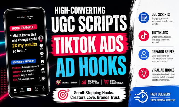create tiktok ad scripts ugc creator briefs and viral ad hooks