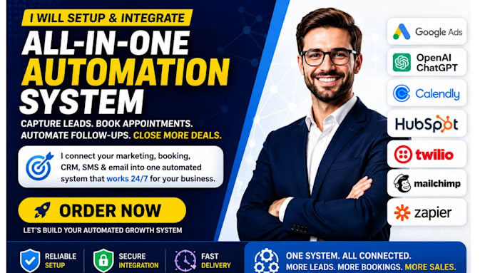 google ads openai chatgpt calendly hubspot twilio mailchimp zapier integration