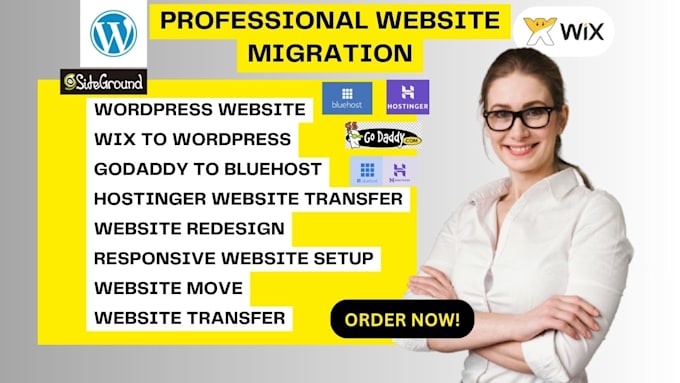 migrate transfer or move wix godaddy wordpress website to hostinger bluehost