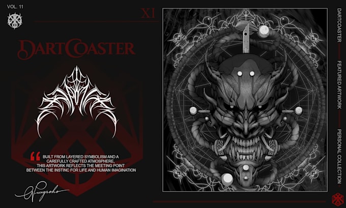 create premium dark art posters and gothic editorial layouts