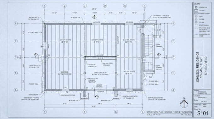 draw structural plan permit drawings framing plan california