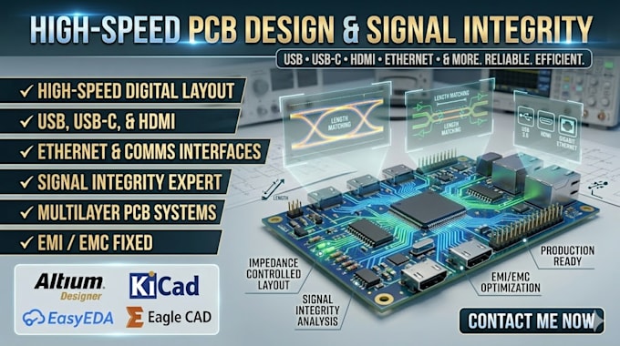 do high speed pcb design usb hdmi ethernet with signal integrity optimization