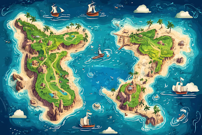 draw vector map and illustration