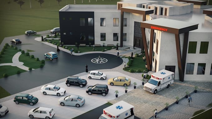 modern exterior design and 3d architectural rendering