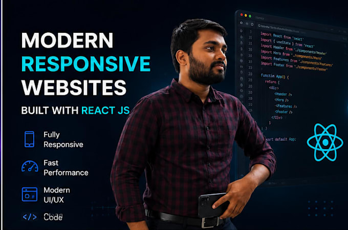 react js frontend developer responsive website development