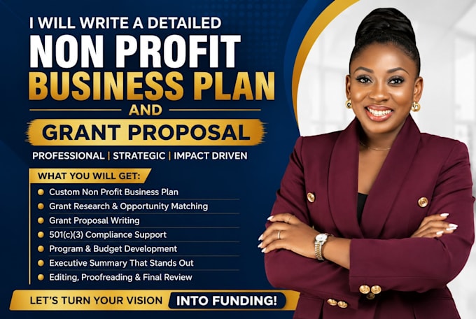 write a nonprofit business plan and grant proposal