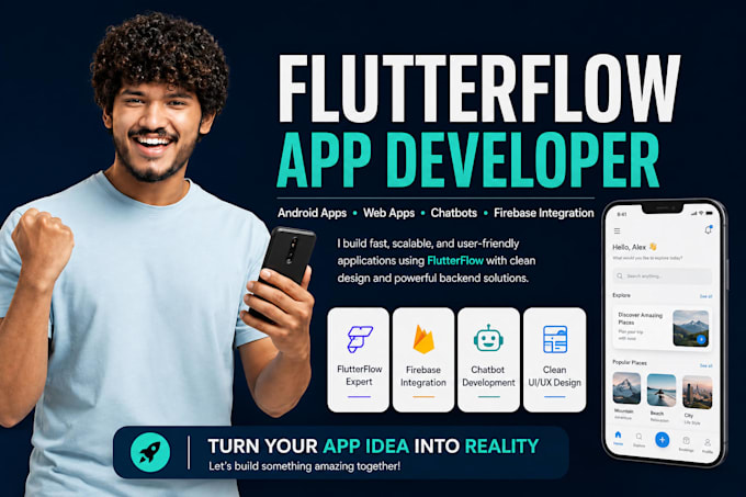 flutterflow developer for android, chatbot, web app, flutterflow app development