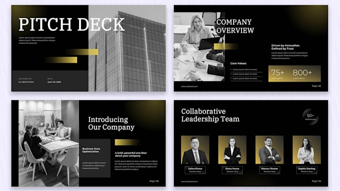 design an investor pitch deck powerpoint and canva presentation