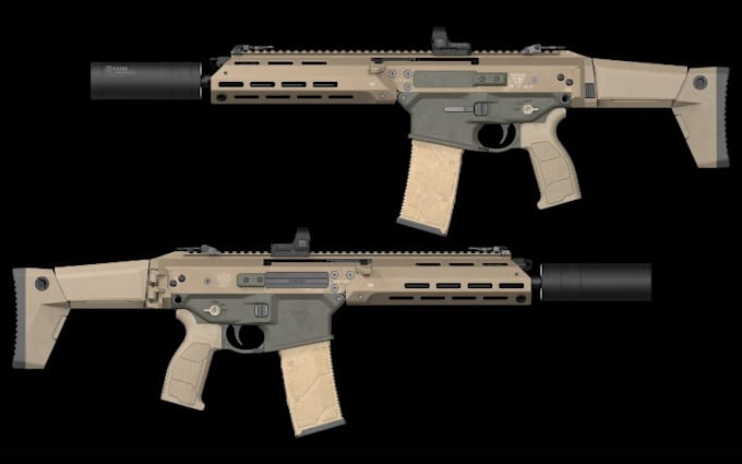 create 3d weapon 3d gun model unity unreal engine 5 game props assets fps rifle