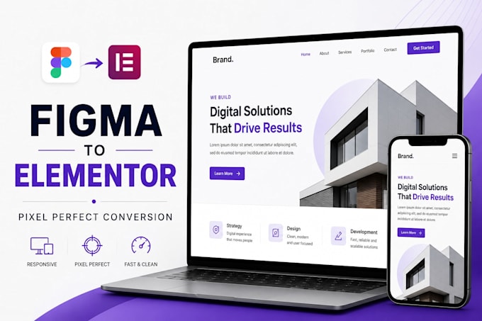 convert figma to elementor wordpress website
