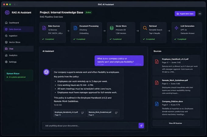 build rag ai chatbot and enterprise knowledge system using llm and vector db