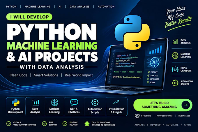 develop python, machine learning and ai projects with data analysis