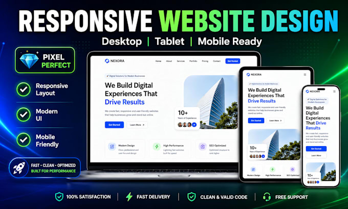 convert figma to responsive HTML CSS javascript website