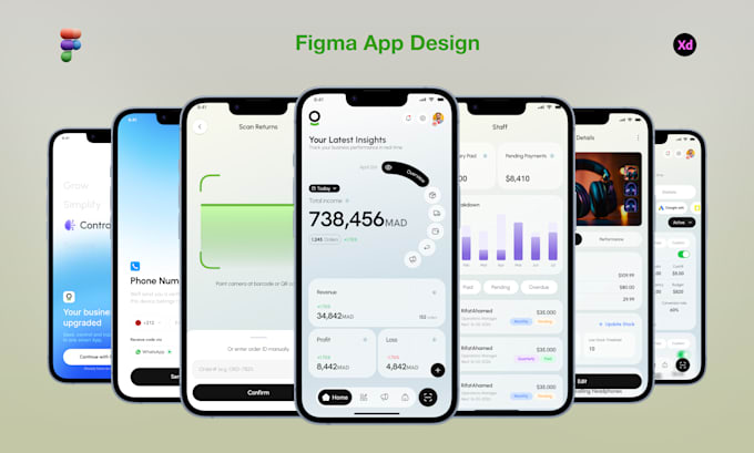 do mobile app UI UX design for ios and android in figma