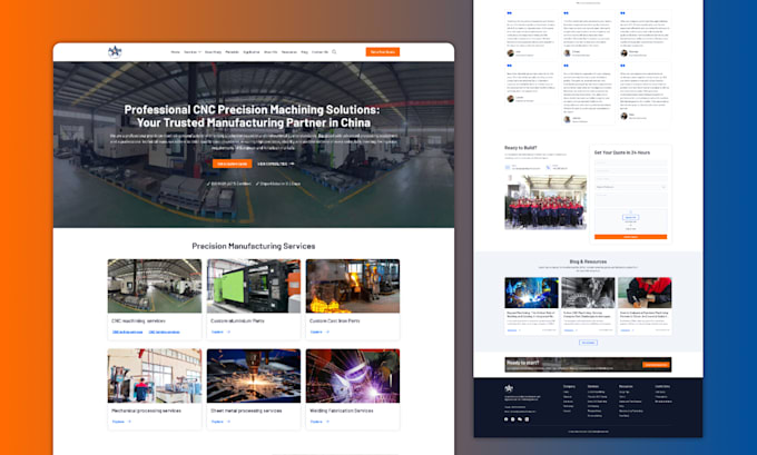 design a b2b manufacturing landing page with SEO content