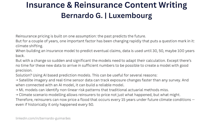 write expert linkedin content for insurance and insurtech brands
