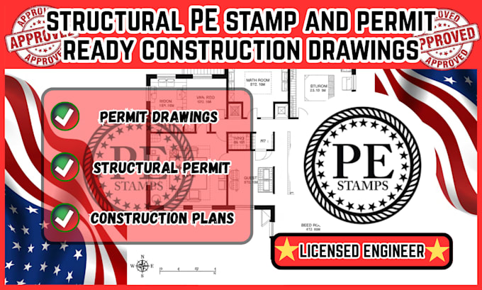 provide structural pe stamp and permit ready construction drawings USA