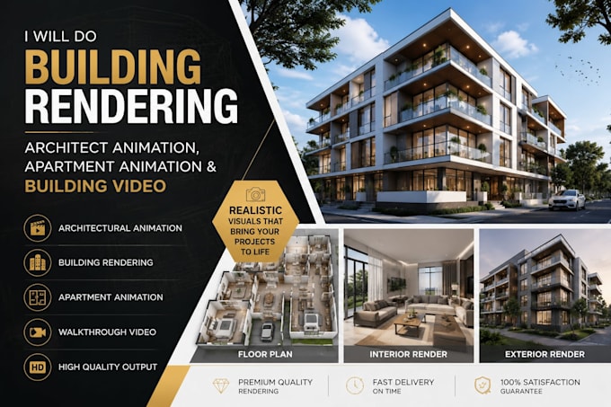 design building rendering, architectural visualization and animation video