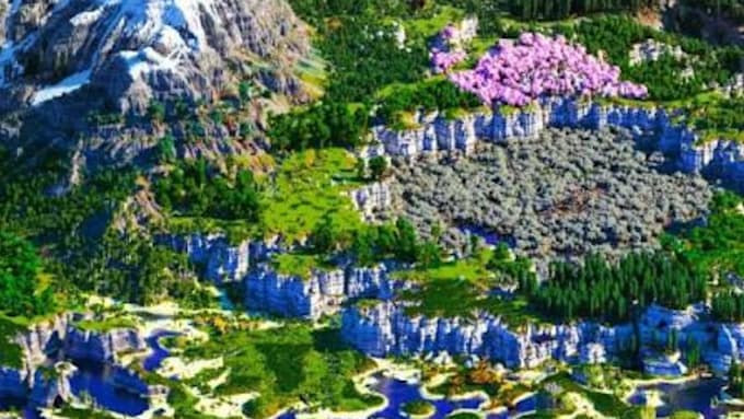 create minecraft terrain, worldpainter map, survival world and landscape