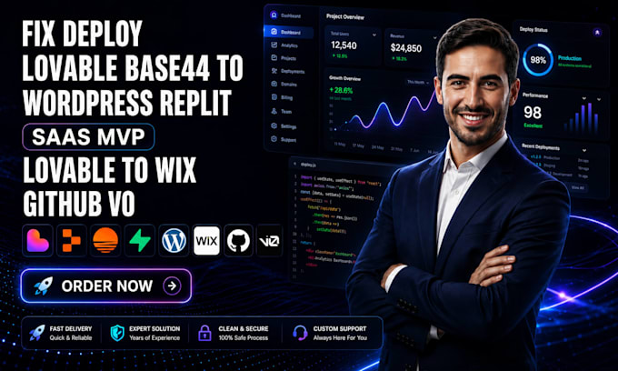 fix deploy lovable base44 to wordpress replit saas mvp lovable to wix github v0