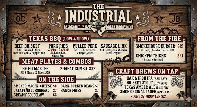 design a high converting custom menu or digital menu boards