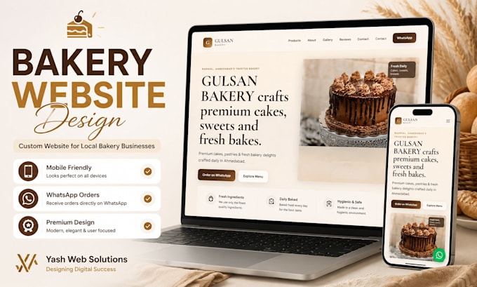 design a modern website for your bakery or small business