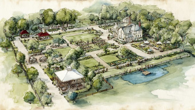 do custom watercolor wedding map