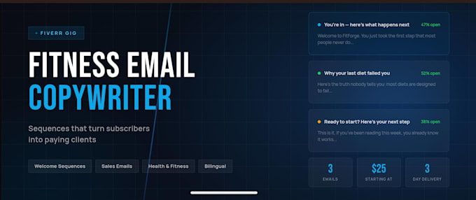 write a fitness email sequence that converts subscribers into buyers