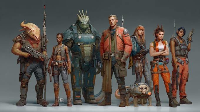 create fantasy, sci fi, character with hyperrealistic style