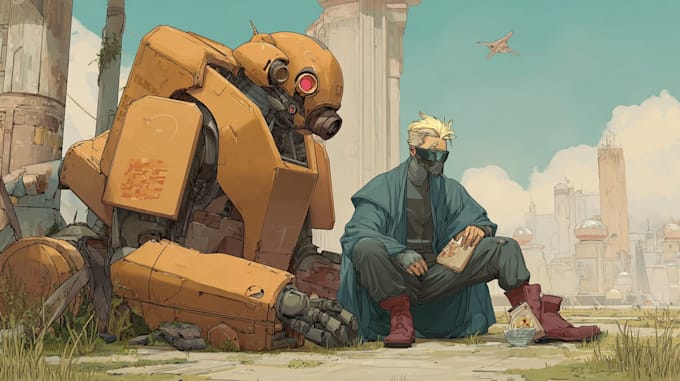 design sci fi mecha and robot concept art