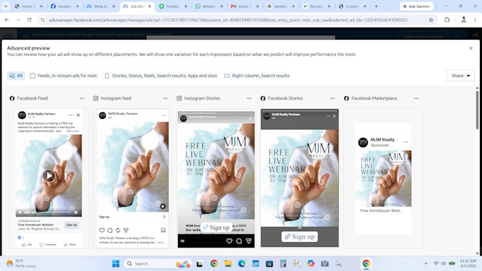 set up facebook, instagram, and linkedin ad campaigns