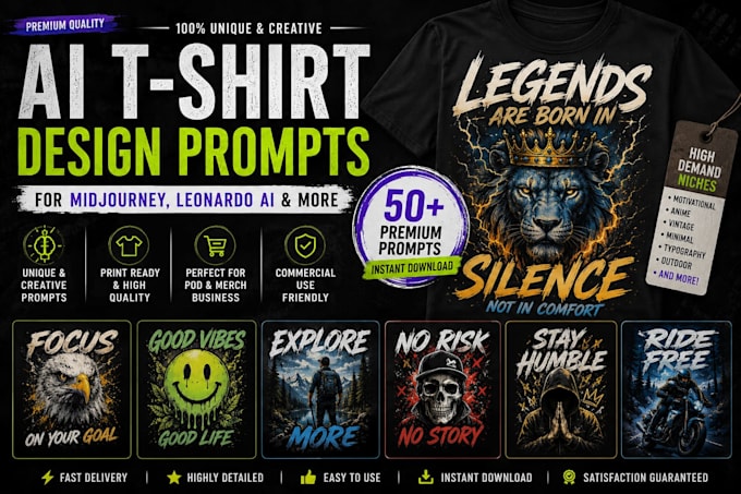 create unique ai t shirt design prompts