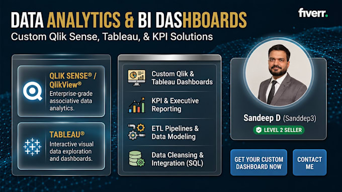 provide data analytics, KPI reporting, power bi, qlik and tableau solutions
