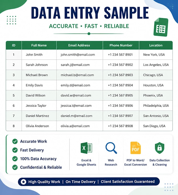 do accurate data entry, copy paste, web research and excel work