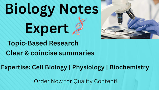 provide expert biology notes and scientific research writing