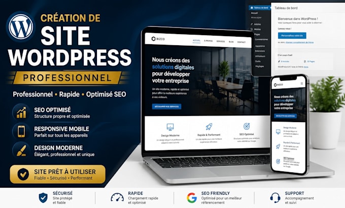 créer un site wordpress professionnel optimisé pour votre activité