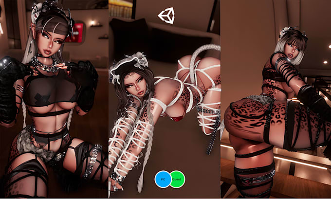 create custom vrchat avatar, furry avatar, vr character, nsfw avatar, vroid, vrm