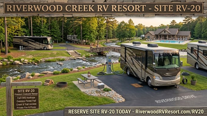 illustrate 2d vector map, city map, rv park campground site community map